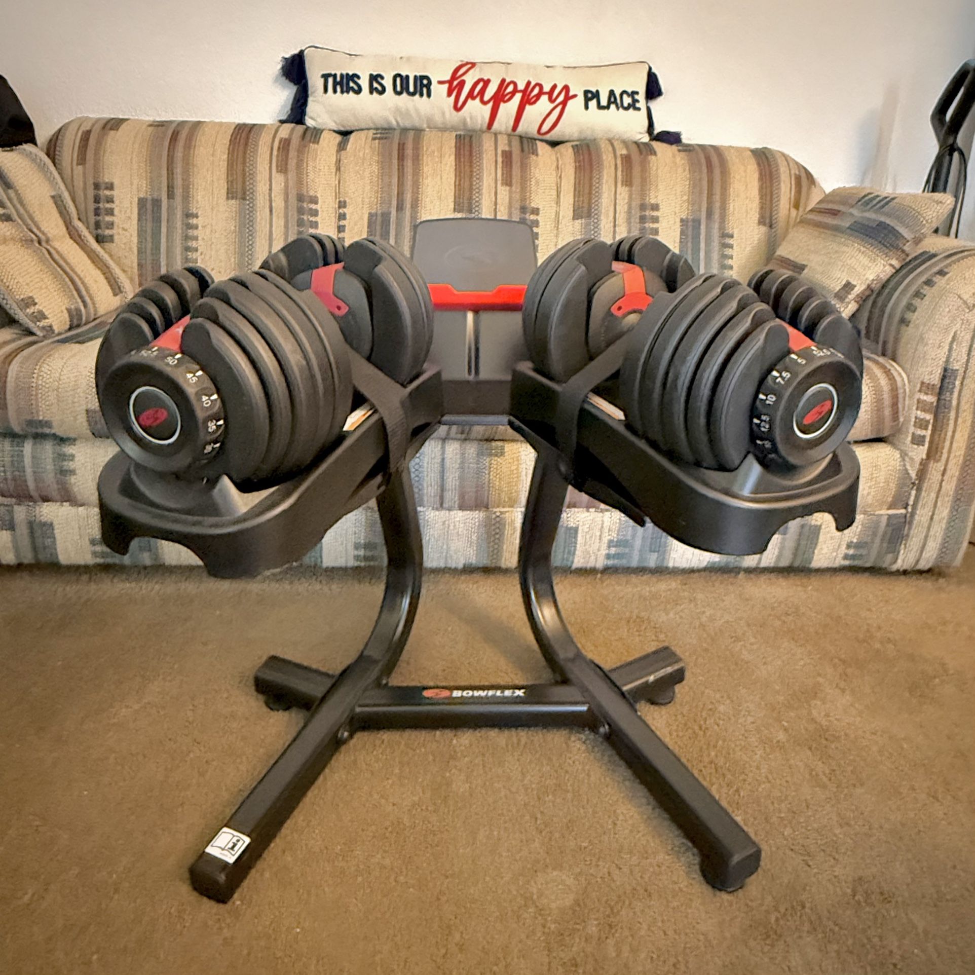 🏋️‍♂️ Bowflex Adjustable Dumbbells- with cradles + stand