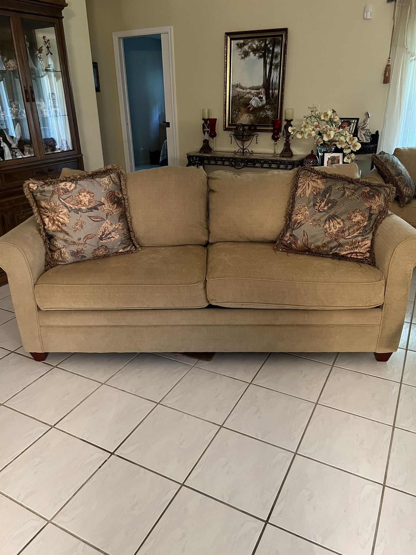 Wheat Color Posture Royale Sealy Sleep Sofa
