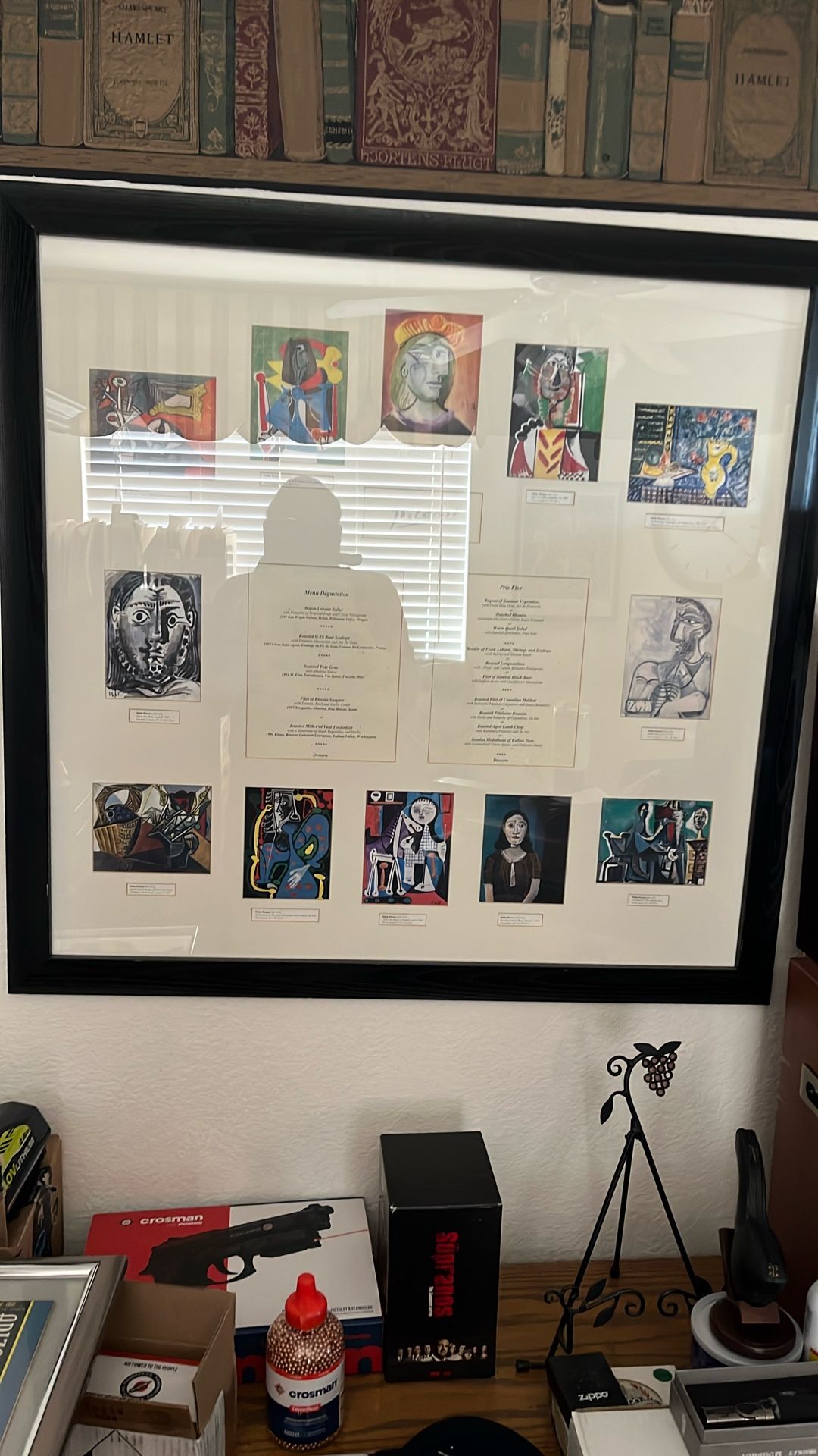 Picasso At Bellagio One Of A Kind Framed First Week Dinner Menu With The Picasso Pictures Inside