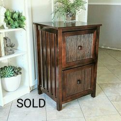 Solid Mahogany Wood File Cabinet 28"x18"x16"(finish has scratches but solid & heavy built)- CASH ONLY - PICKUP ONLY -end side accent table nightstand 