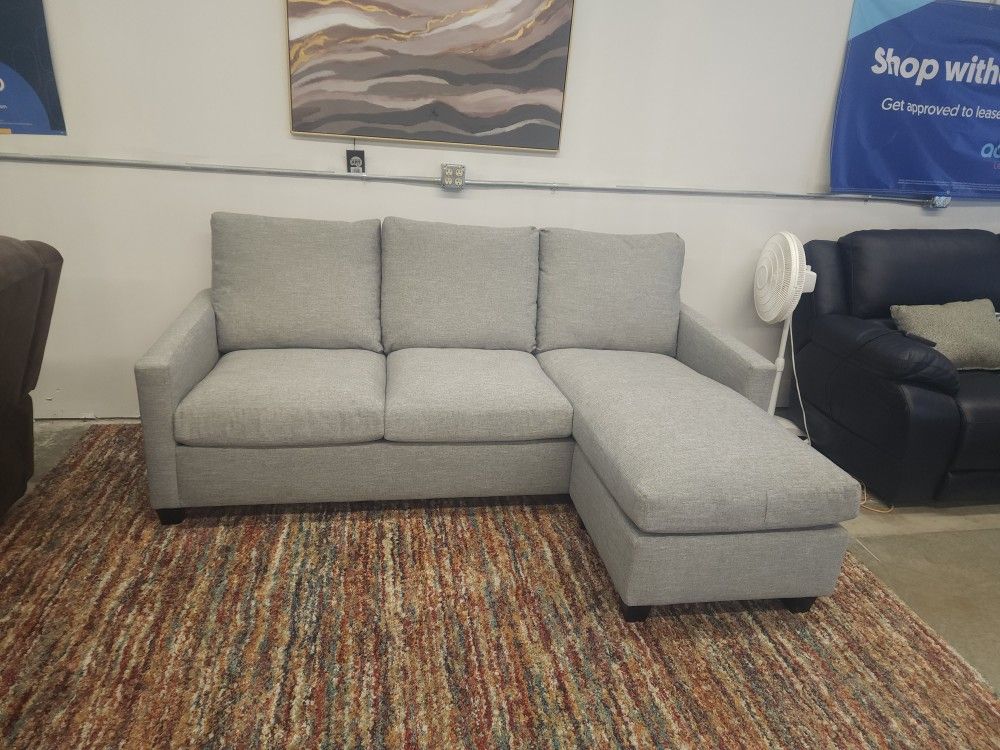 Want Quality? Brand New Byers Market Heather Grey Chaise Sofa (Tax included)