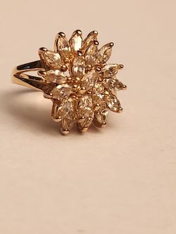 *Beatiful Ring 925 Silver With Light Pink Stones ,zirconia ,size 6*