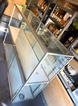 Pair of 70" Aluminum Glass Display Showcases (store fixtures)