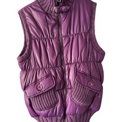 Aero medium Purple puffer  Vest  Zip Up Polyester Barbiecore 