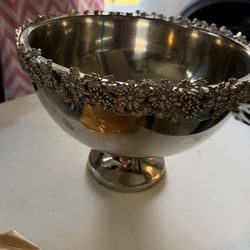 Silver And Crystal Bowl and Vases