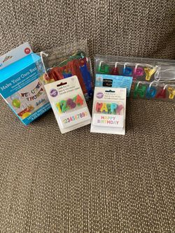 Birthday party supplies. Read description for details and location.