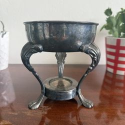 Vintage L.S. Co. Silverplate Chafing Dish Stand - Ornate Footed Base with Burner Holder