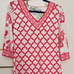 Gretchen Scott Crab Soup Dress In Pink And White 