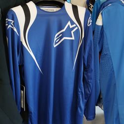 Motocross Jersey Blue White Black
