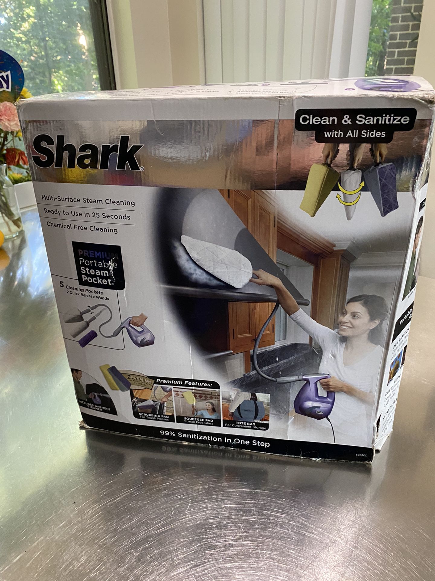 Shark Portable Steam Pocket Cleaner SC630W w/ Attachments ~ Open Box