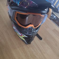 Riding Helmet With Goggles 