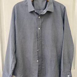 Black White Check Button Up Collared Dress Shirt Men's S Handmade Vietnam