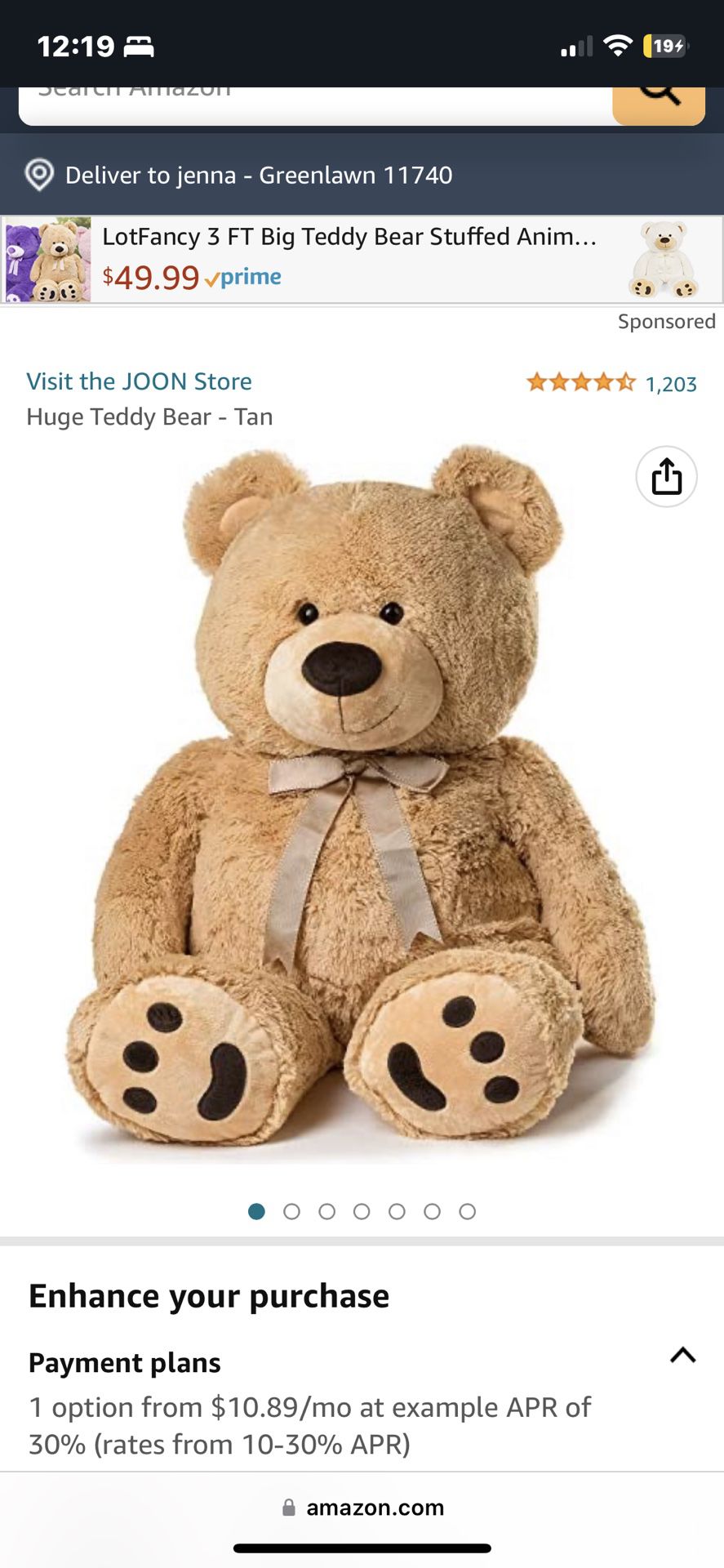 huge teddy bear 