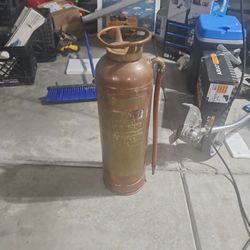 Real Antigue Brass Fire Extinguisher 