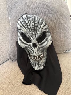 Skull Halloween Costume Mask with Hood
