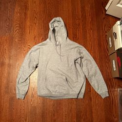 Gray Hanes EcoSmart Hoodie, Midweight Fleece, Pullover Hooded Sweatshirt for Men