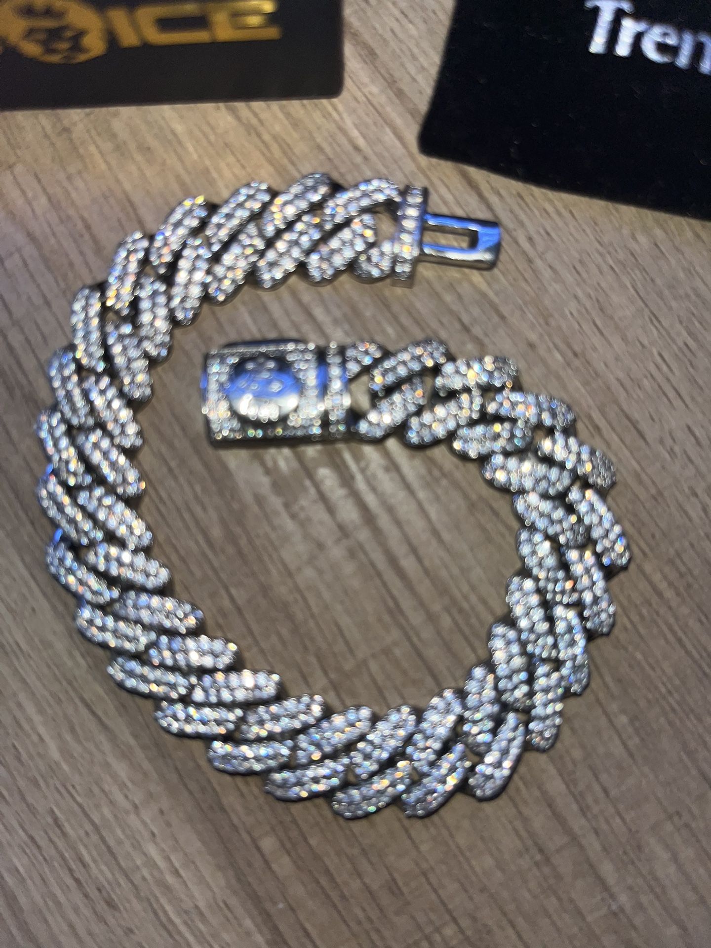 King Ice Iced Diamond Cut Miami Cuban Link Silver Bracelet