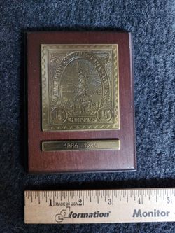 Statue of Liberty brass stamp plaque