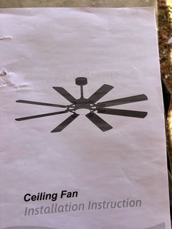 72” Large 8-Blade Ceiling Fan with LED Light & Remote – Reversible Wood Grain – New Open Box