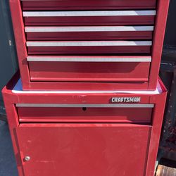 Craftsman 27" wide rolling toolbox set – red body - Used selling as is