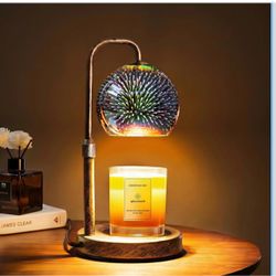 Candle Warmer Lamp with 3D Fireworks Glass Shade
