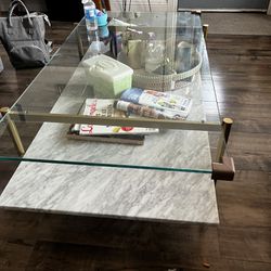 Glass And Marble Coffee Table