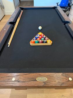 Imperial Pool Table – $850 OBO Solid Wood, Black Felt + Cues & Balls