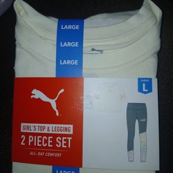 New Girls Puma Legging And Top Set Size Large