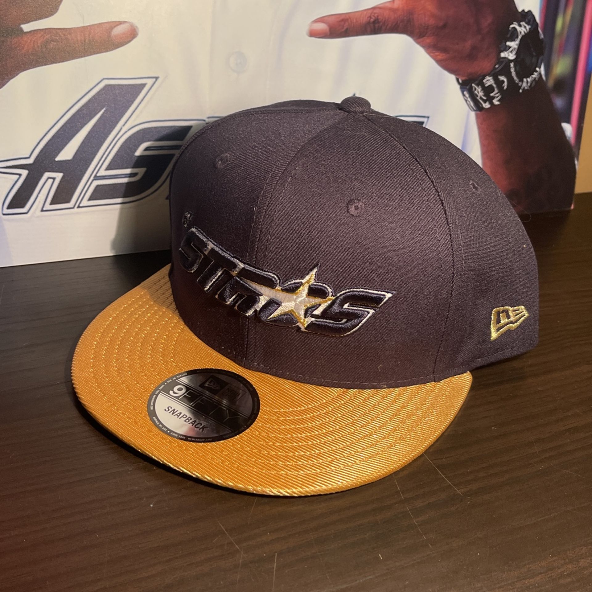 Limited Edition Bun B Snapback Astros Hat Blue And Gold for Sale