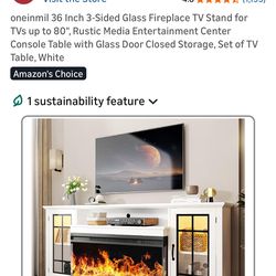 White Fireplace TV Stand 70 inch