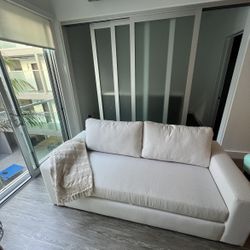 Cream Upholstered Fabric 84" Sofa - Pick Up Today