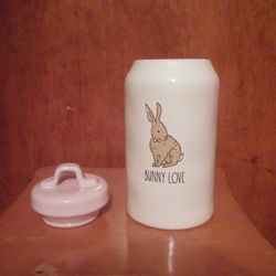 Rae Dunn Bunny Love Ceramic Canister