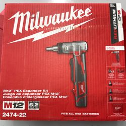 NEW! Milwaukee 2474-22 M12 ProPEX Expansion Tool Kit