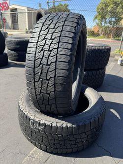 Pair Of Used Tires With Good Thread Life 225/55R17 Falken A/T