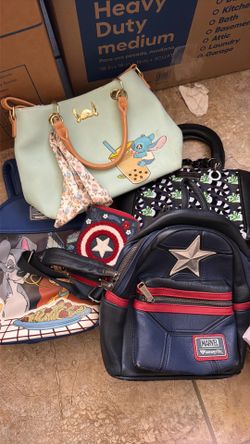 Disney loungefly bag lot stitch, captain america, bettlejuice