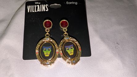 Authentic Disney Villains Evil Queen Magic Mirror Spinner Earrings - Brand New