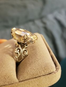 New Size 5 Silpada Sterling Silver With Large White Topaz Stone Ring