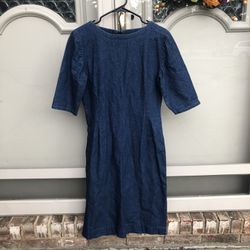 Beautifully-Handmade Modest Jean Dress (Size S)