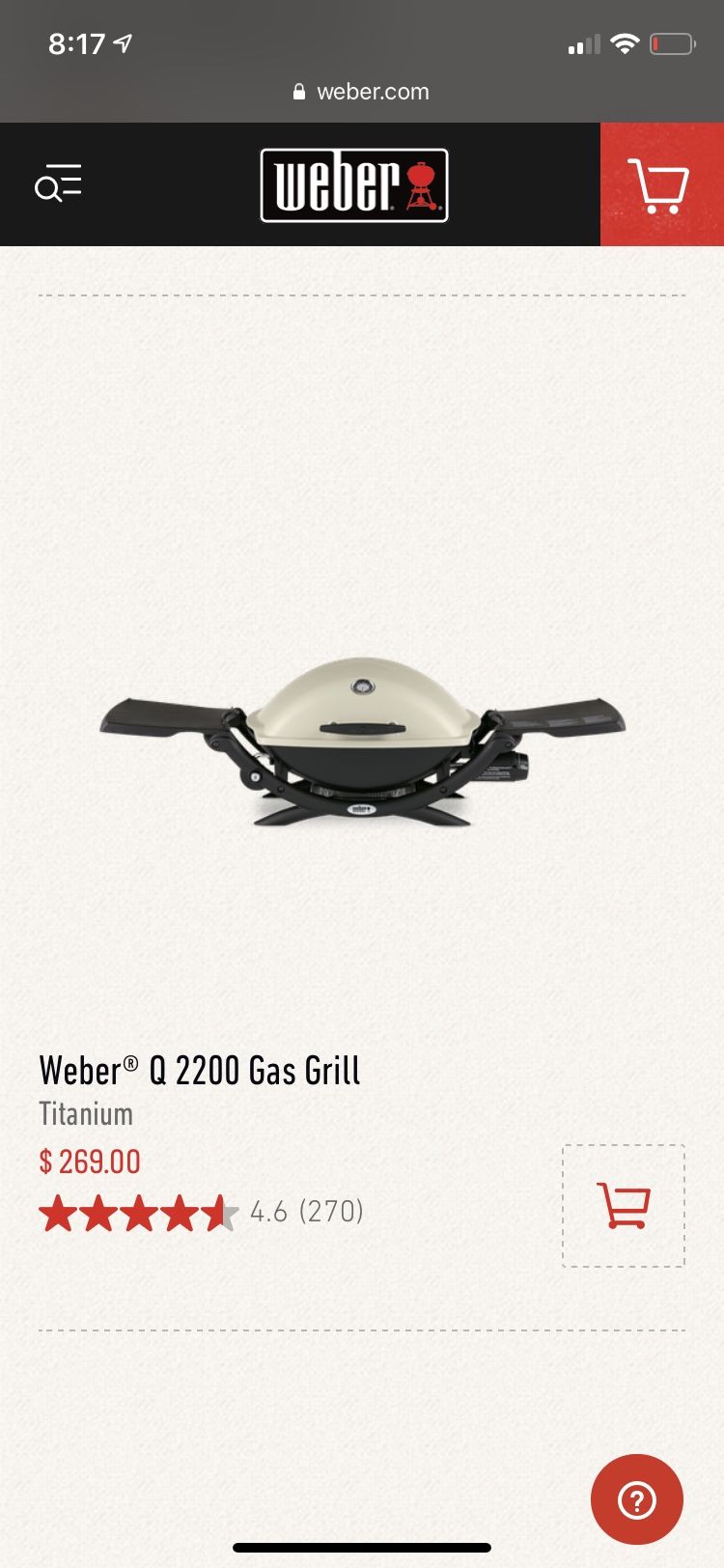 Weber Portable Q 2200 Gas Grill