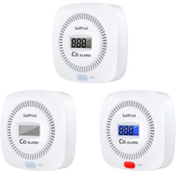 Carbon Monoxide Detector, 3 Pack No Socket Required Carbon Monoxide Detectors Portable with LED Digital Screen for Home, Kitchen, Hotel, Bedroom (Whit