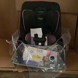 Cosco Kids Easy Elite Slim All-in-One Convertible Car Seat, Pink Rings, Infant & Toddler, Unisex
