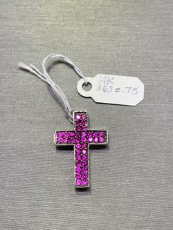 Pink Sapphire Cross Pendant