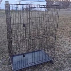 Large Bird  / Parrot Cage With Wheels & Double Doors ( 22 Wx 36 Lx 50 Height  ) $100.