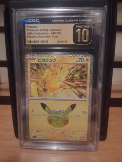 CGC Pristine 10 Pikachu Holo Japanese Pokemon Card