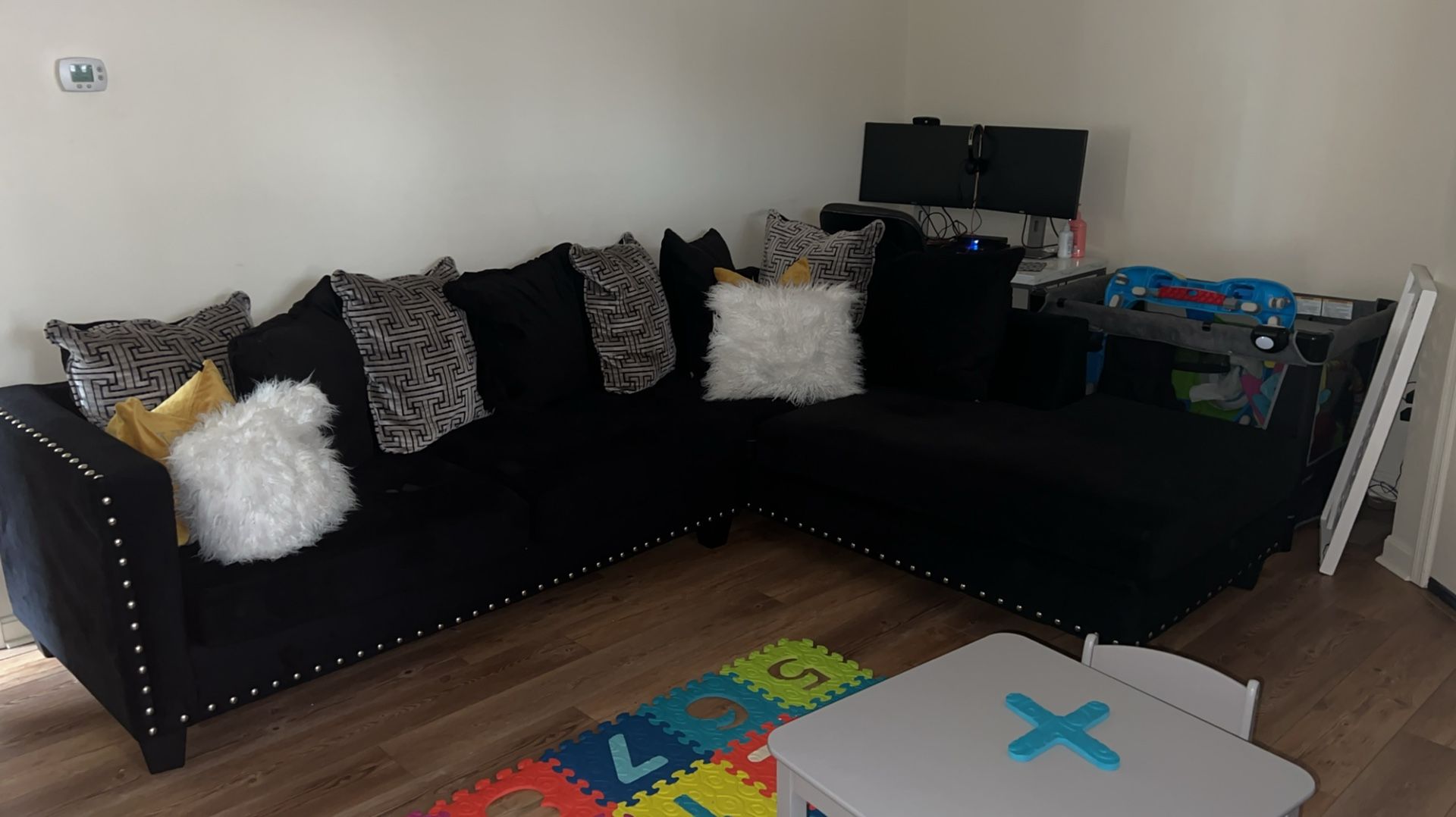 Black Velvet Sectional