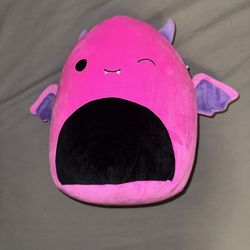 Squishmallow pink demon bat plush