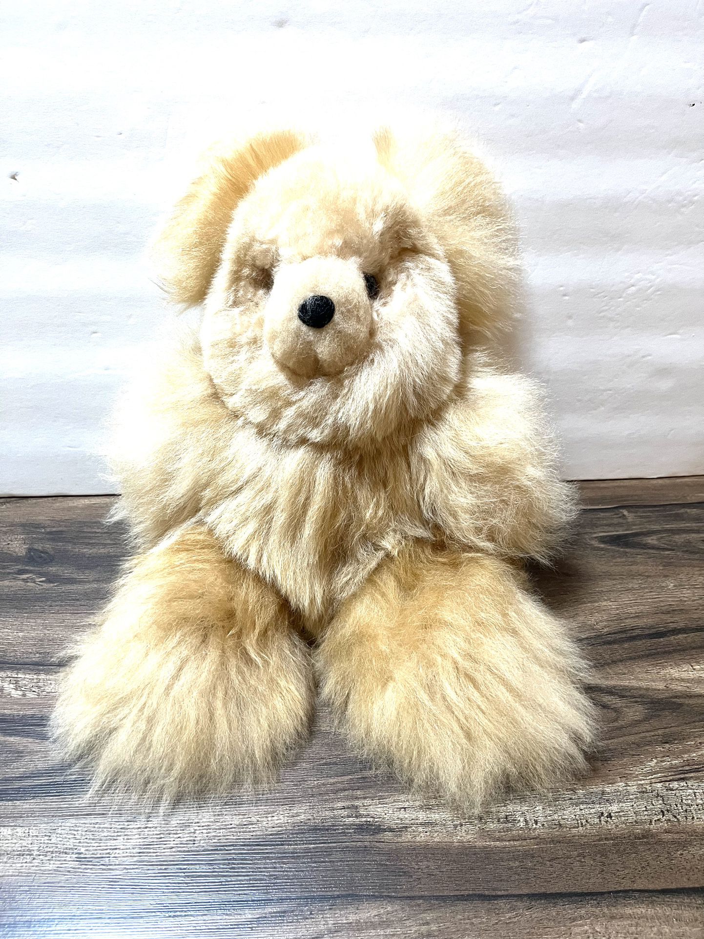 Beige Baby Alpaca Teddy Bear From Peru 