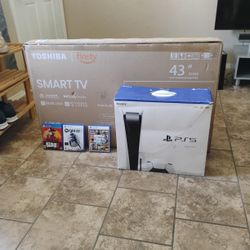 PS5 And New Toshiba  V35 43 In  TV Combo Package