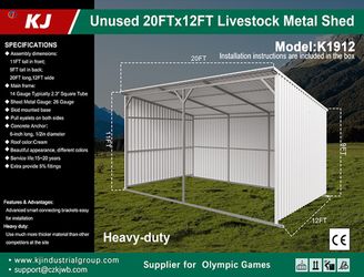 K1912 20FT x 12FT Livestock Metal Shed