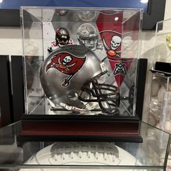 Mike Evans Signed Rookie Helmet 6-1-2014 With Custom Holder Tristar Authenticated New Condition Rare 